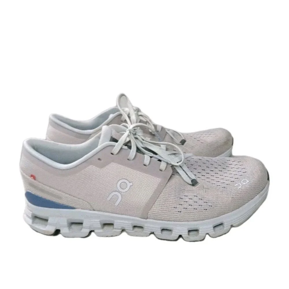 ON Running Cloud X 4 Shoes Women's Size 10.5 Sneakers Silver Chambray